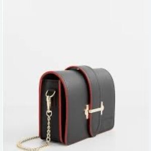 Elegant Gray and Red Women's Bag